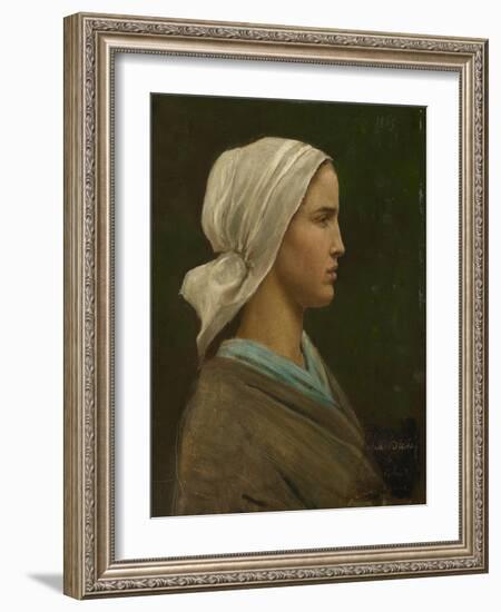 Jeanne Calvet, 1865 (Oil on Millboard)-Jules Breton-Framed Giclee Print