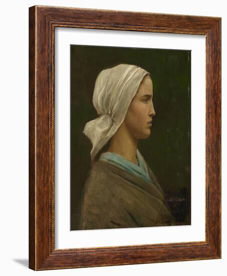 Jeanne Calvet, 1865 (Oil on Millboard)-Jules Breton-Framed Giclee Print