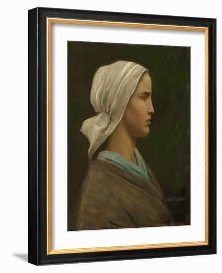 Jeanne Calvet, 1865 (Oil on Millboard)-Jules Breton-Framed Giclee Print