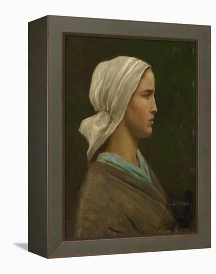 Jeanne Calvet, 1865 (Oil on Millboard)-Jules Breton-Framed Premier Image Canvas