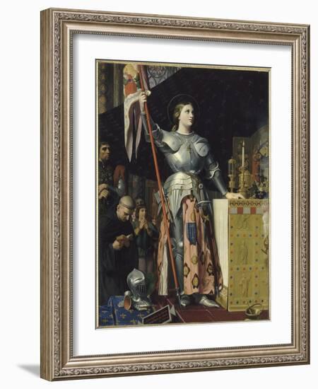 Jeanne d'Arc au sacre du roi Charles VII dans la cathédrale de Reims-Jean-Auguste-Dominique Ingres-Framed Giclee Print