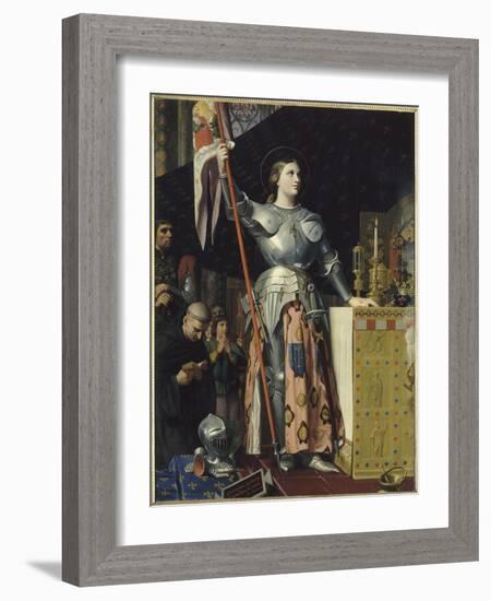 Jeanne d'Arc au sacre du roi Charles VII dans la cathédrale de Reims-Jean-Auguste-Dominique Ingres-Framed Giclee Print