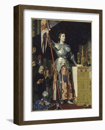 Jeanne d'Arc au sacre du roi Charles VII dans la cathédrale de Reims-Jean-Auguste-Dominique Ingres-Framed Giclee Print