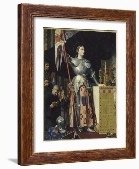 Jeanne d'Arc au sacre du roi Charles VII dans la cathédrale de Reims-Jean-Auguste-Dominique Ingres-Framed Giclee Print