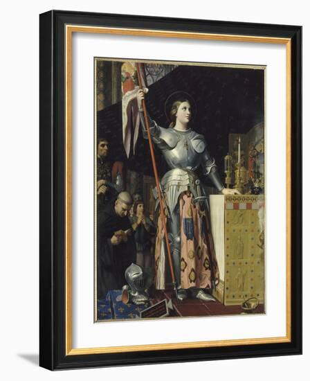 Jeanne d'Arc au sacre du roi Charles VII dans la cathédrale de Reims-Jean-Auguste-Dominique Ingres-Framed Giclee Print