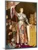 Jeanne d'Arc Depicted Looking Very Heroic in Armour While Priests Pray All Around Her-Jean-Auguste-Dominique Ingres-Mounted Art Print