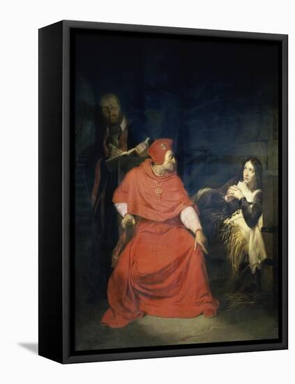 Jeanne D'Arc et le Cardinal de Winchester-Paul Delaroche-Framed Premier Image Canvas