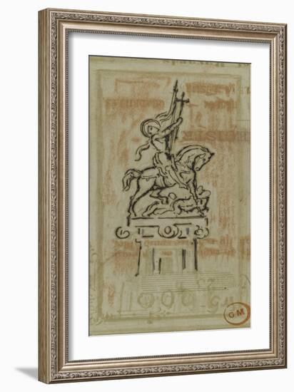 Jeanne d'Arc (projet de statue équestre)-Gustave Moreau-Framed Giclee Print