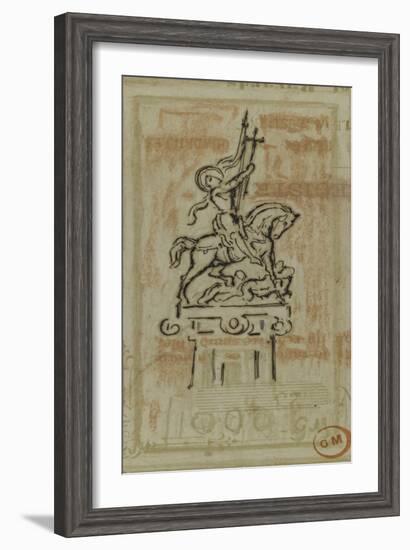 Jeanne d'Arc (projet de statue équestre)-Gustave Moreau-Framed Giclee Print