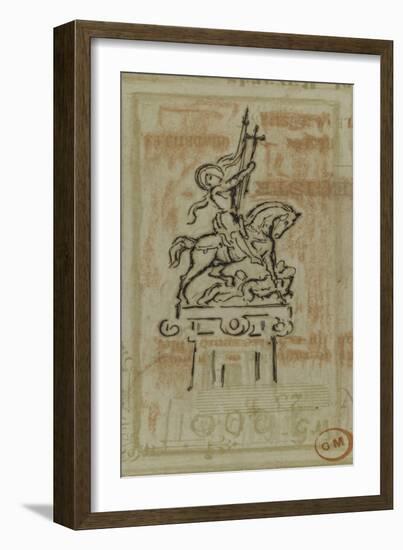 Jeanne d'Arc (projet de statue équestre)-Gustave Moreau-Framed Giclee Print