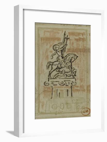 Jeanne d'Arc (projet de statue équestre)-Gustave Moreau-Framed Giclee Print