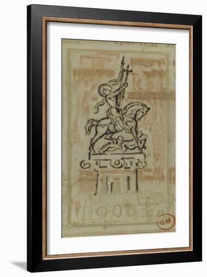 Jeanne d'Arc (projet de statue équestre)-Gustave Moreau-Framed Giclee Print