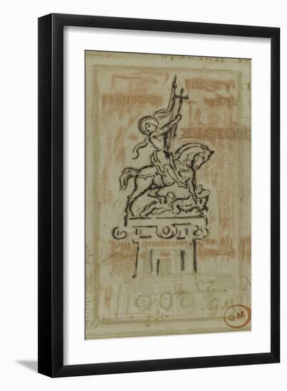 Jeanne d'Arc (projet de statue équestre)-Gustave Moreau-Framed Giclee Print