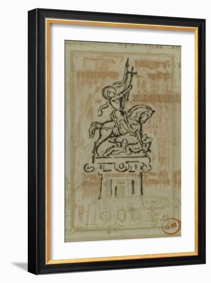 Jeanne d'Arc (projet de statue équestre)-Gustave Moreau-Framed Giclee Print