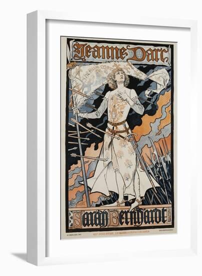 Jeanne D'Arc - Sarah Bernhardt Theater Poster-Eugene Grasset-Framed Giclee Print