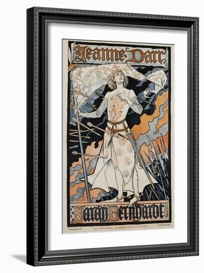 Jeanne D'Arc - Sarah Bernhardt Theater Poster-Eugene Grasset-Framed Giclee Print