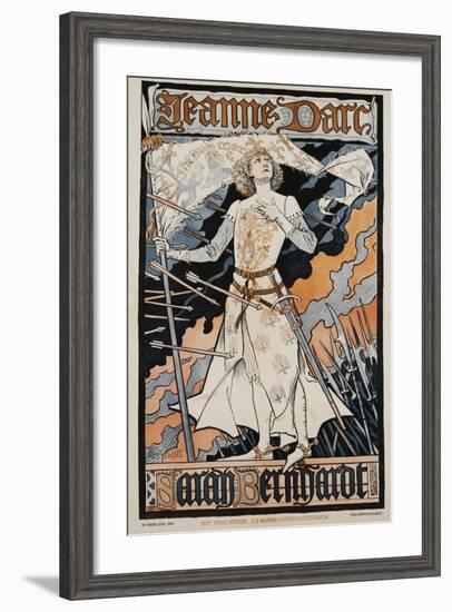 Jeanne D'Arc - Sarah Bernhardt Theater Poster-Eugene Grasset-Framed Giclee Print