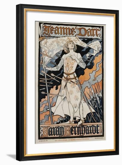 Jeanne D'Arc - Sarah Bernhardt Theater Poster-Eugene Grasset-Framed Giclee Print