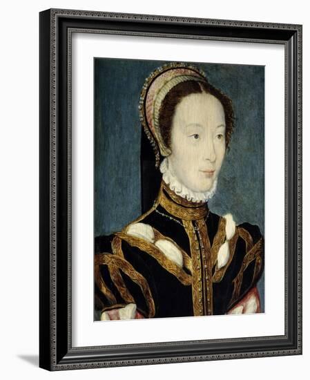 Jeanne D'Halluin Lady-In-Waiting of the Queen Catherine De Medici Ca. 1550-Corneille de Lyon-Framed Art Print