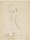 Portrait of Modigliani with Pipe-Jeanne Hébuterne-Framed Giclee Print