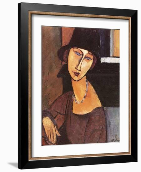 Jeanne Hebuterne Wearing a Hat, 1917-Amedeo Modigliani-Framed Giclee Print