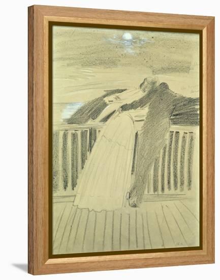 Jeanne Hugo and Jean Charcot at Hauteville House, Guernsey-Paul Cesar Helleu-Framed Premier Image Canvas