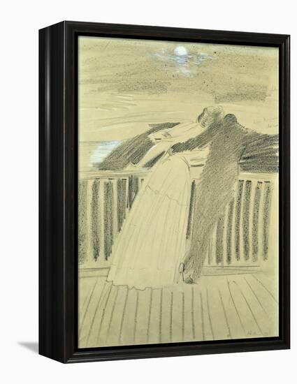 Jeanne Hugo and Jean Charcot at Hauteville House, Guernsey-Paul Cesar Helleu-Framed Premier Image Canvas