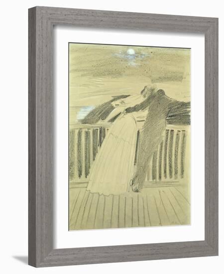 Jeanne Hugo and Jean Charcot at Hauteville House, Guernsey-Paul Cesar Helleu-Framed Giclee Print