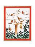 Robins and Sparrows at the Bird Table-Jeanne Maze-Mounted Giclee Print