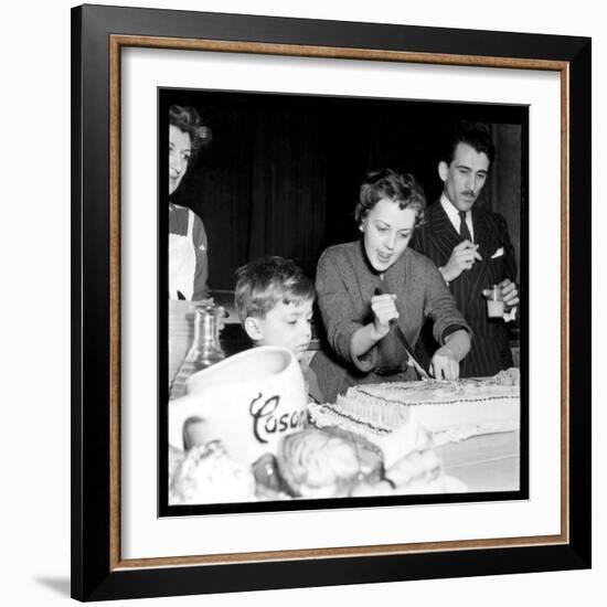 Jeanne Moreau Slicing a Cake-DR-Framed Photographic Print