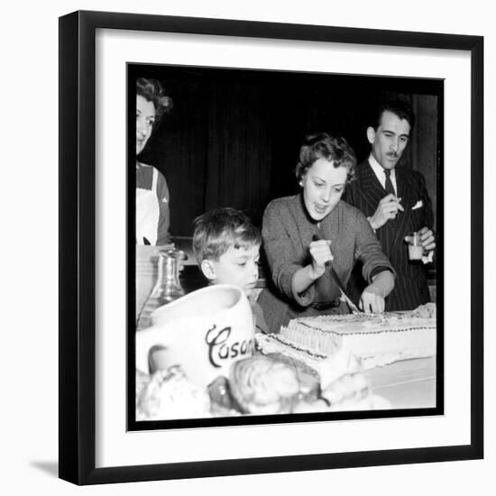 Jeanne Moreau Slicing a Cake-DR-Framed Photographic Print