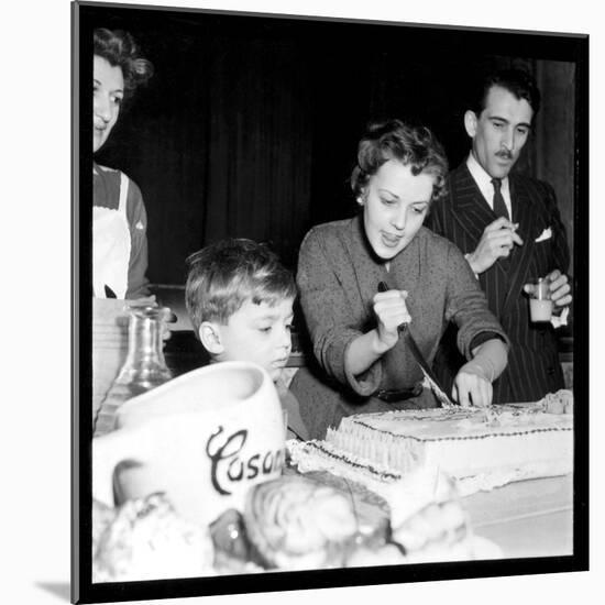 Jeanne Moreau Slicing a Cake-DR-Mounted Photographic Print