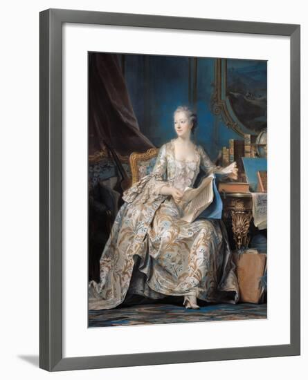 Jeanne Poisson (1721-64) the Marquise De Pompadour, 1755-Maurice Quentin de La Tour-Framed Giclee Print