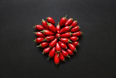 Red Jalapeno Peppers in a Heart Shape-Jeanninemcchesney-Framed Photographic Print