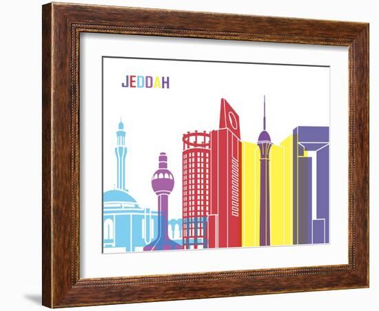 Jeddah Skyline Pop-paulrommer-Framed Art Print