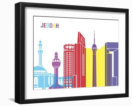 Jeddah Skyline Pop-paulrommer-Framed Art Print
