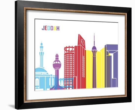 Jeddah Skyline Pop-paulrommer-Framed Art Print