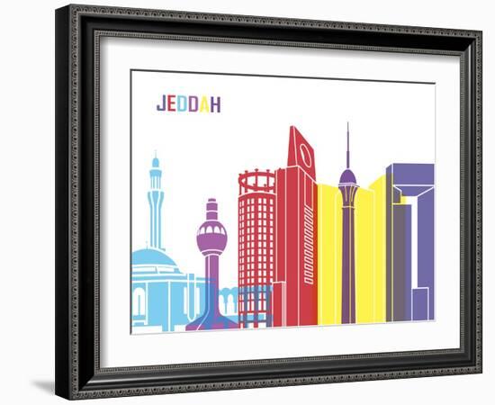 Jeddah Skyline Pop-paulrommer-Framed Art Print