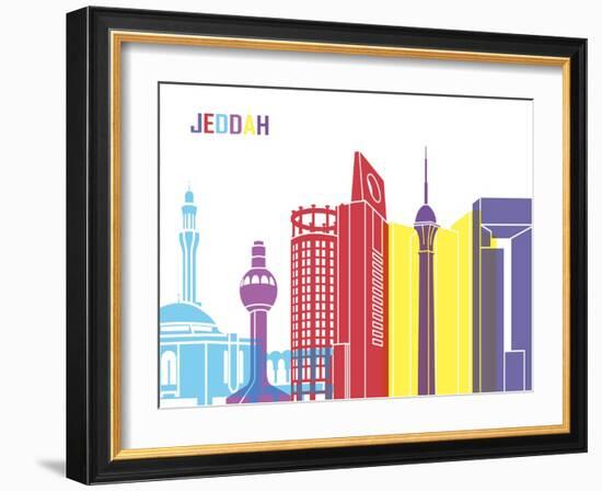 Jeddah Skyline Pop-paulrommer-Framed Art Print