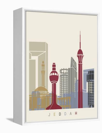Jeddah Skyline Poster-paulrommer-Framed Stretched Canvas