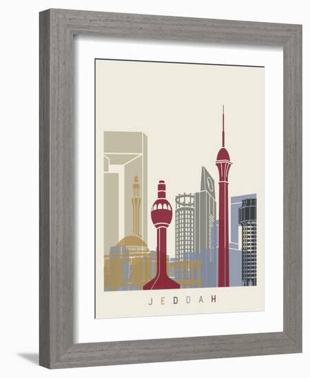 Jeddah Skyline Poster-paulrommer-Framed Art Print