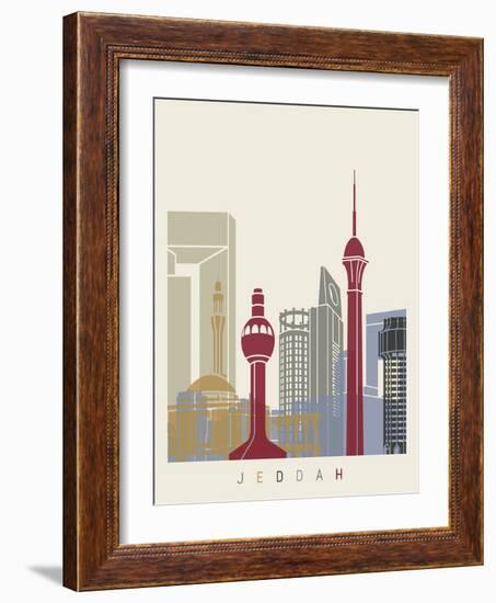 Jeddah Skyline Poster-paulrommer-Framed Art Print