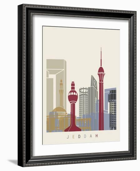 Jeddah Skyline Poster-paulrommer-Framed Art Print