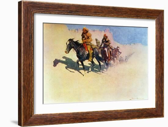 Jedediah Smith Making His Way Across the Desert from Green River to the Spanish Settlement-Frederic Sackrider Remington-Framed Giclee Print