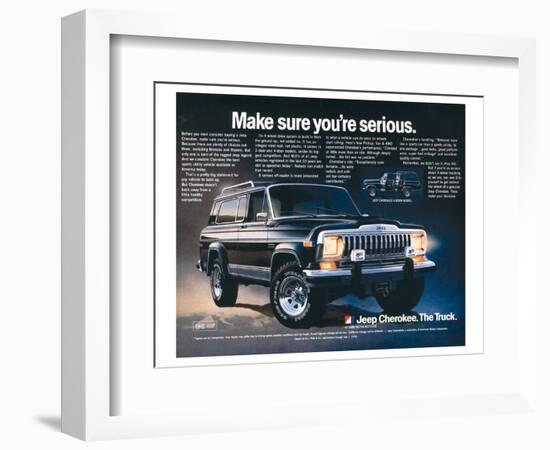 Jeep Cherokee - Make Sure…-null-Framed Art Print