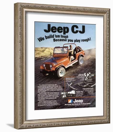 Jeep CJ - We Build 'Em Tough-null-Framed Art Print