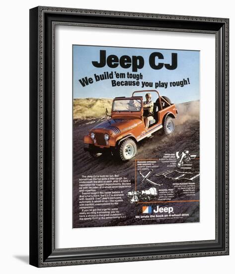 Jeep CJ - We Build 'Em Tough-null-Framed Art Print