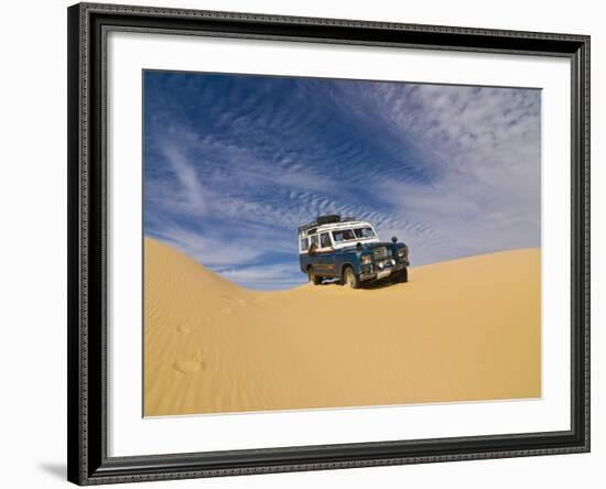 Jeep Driving Through the High Sand Dune of Western Desert, Near Siwa, Egypt, North Africa, Africa-Michael Runkel-Framed Photographic Print