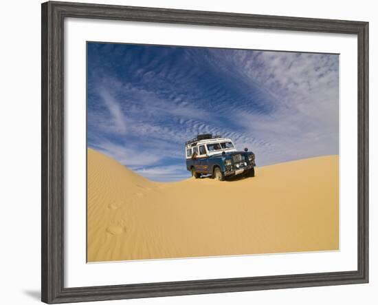 Jeep Driving Through the High Sand Dune of Western Desert, Near Siwa, Egypt, North Africa, Africa-Michael Runkel-Framed Photographic Print