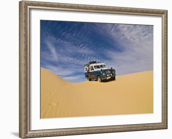 Jeep Driving Through the High Sand Dune of Western Desert, Near Siwa, Egypt, North Africa, Africa-Michael Runkel-Framed Photographic Print